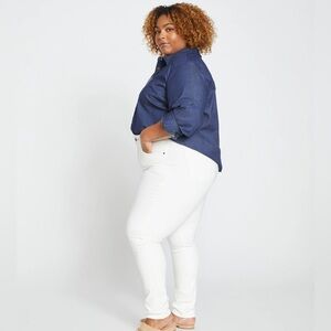 Universal Standard - Seine High Rise Skinny Jeans 32 Inch - White - Size 28w